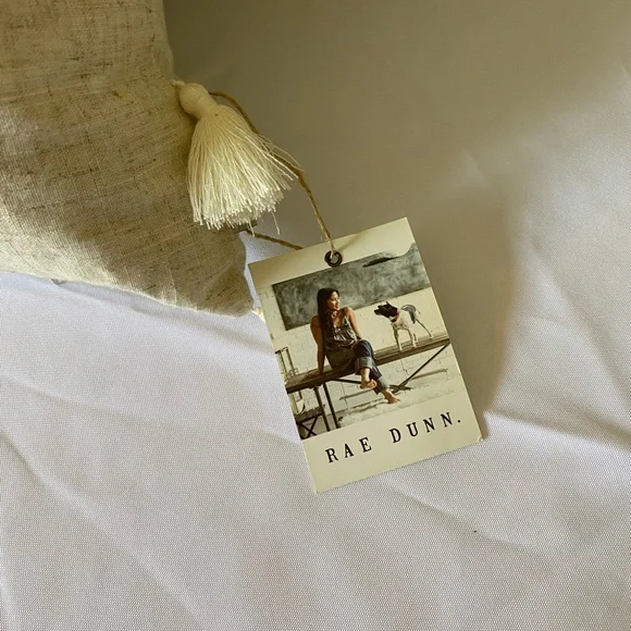 Rae Dunn Pillow with Bunny Design - Picture 3 of 7